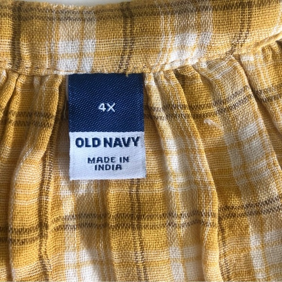 Old Navy Yellow Plaid Flutter-Sleeve Mini Swing Dress Plus Size 4X - Picture 11 of 14